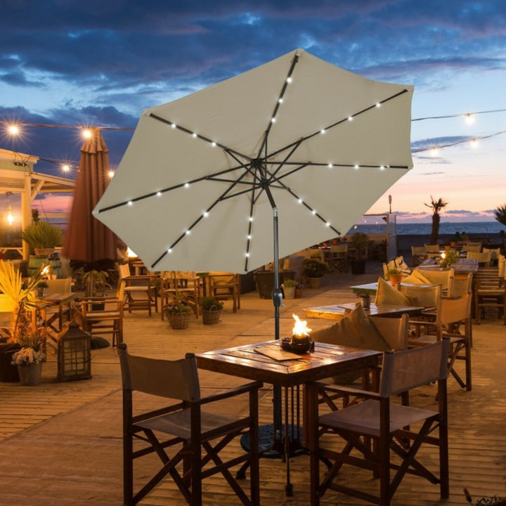 SunVilla - Parasol rond de 3 m (10 pi) avec éclairage solaire à DEL