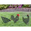 Inside Outside Garden 3-Piece Chicken and Rooster Garden Stake Set