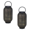 Mandala Solar LED Metal Lantern - 2-Pack