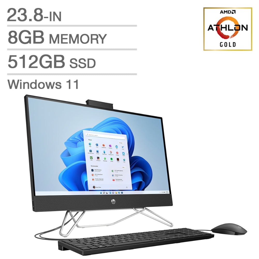 HP - Ordinateur de bureau tout-en-un 24-cb0309, AMD Athlon Gold 3150U