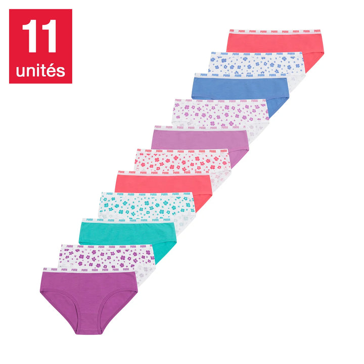 Puma - Girls' Bikini Briefs, Pack of 11