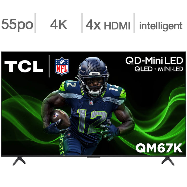 TCL - téléviseur QD-Mini LED 4K UHD classe 55 po - série QM67K