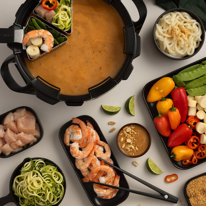 Fondussimo - Ensemble à fondue électrique avec 6 paniers perforés