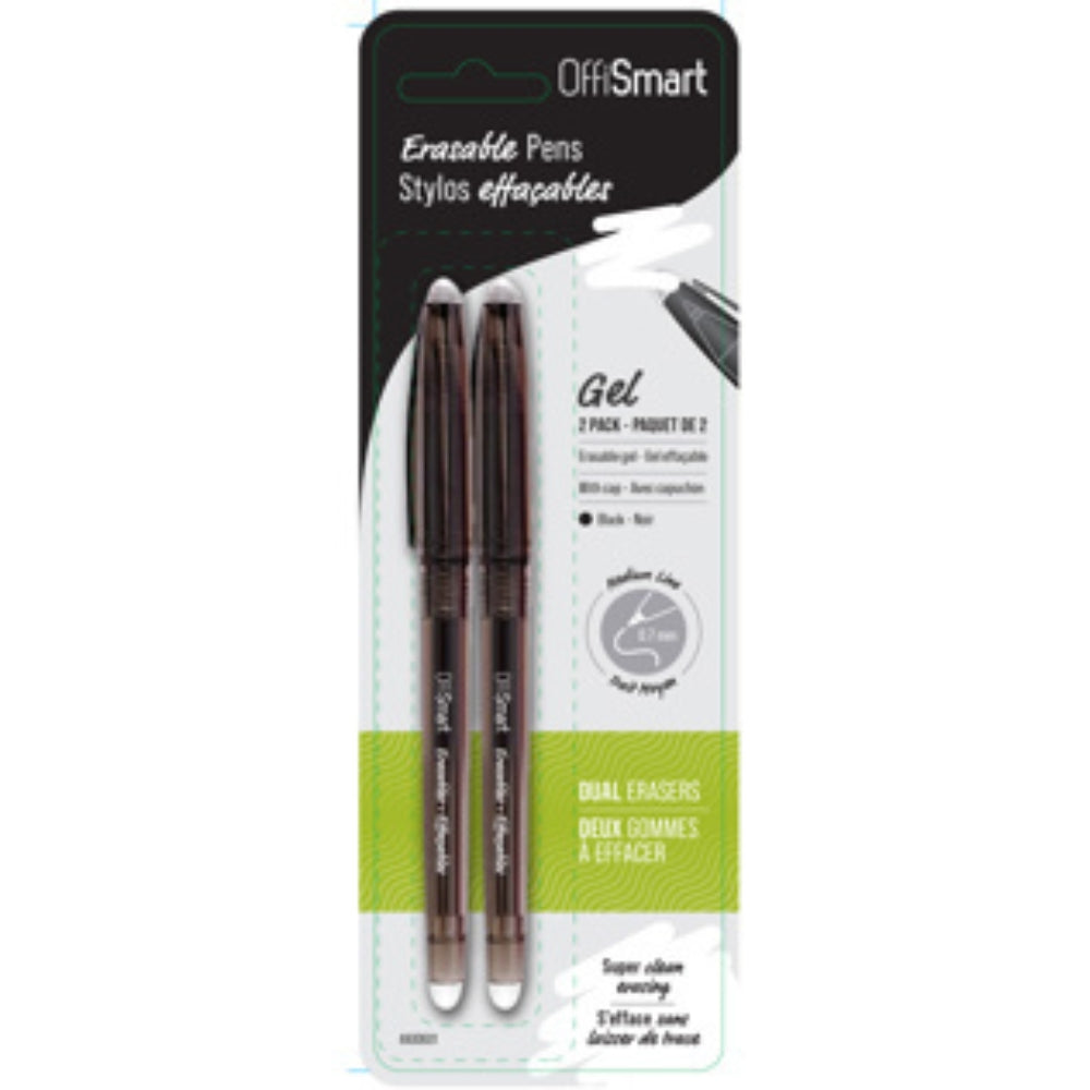 Offismart - Stylo gel effaçable, paquet de 2
