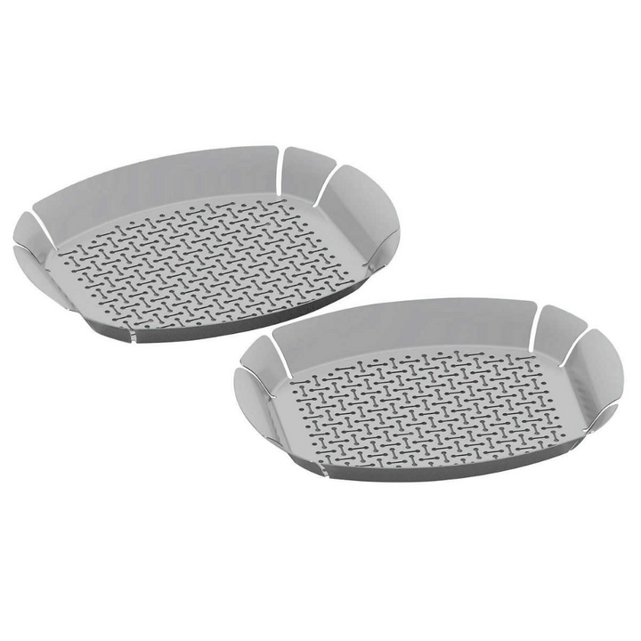 Ensemble de 2 paniers pour BBQ en acier inoxydable