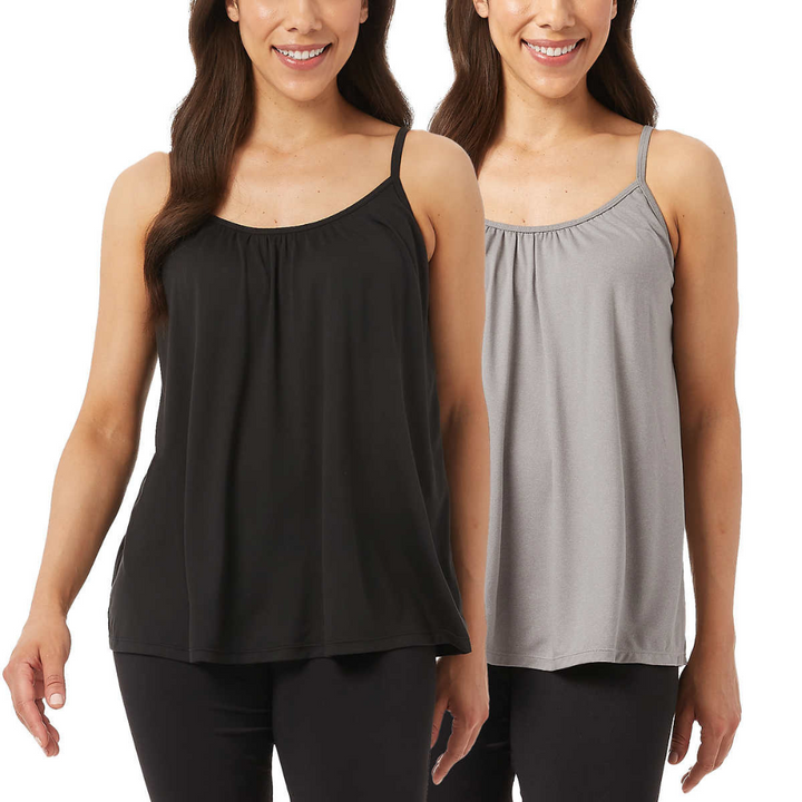 32 Degrees - Camisole avec soutien-gorge intégré, lot de 2