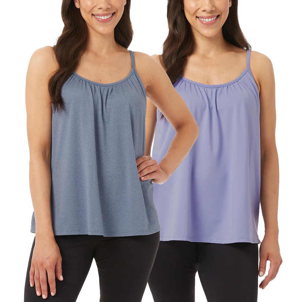 32 Degrees - Camisole avec soutien-gorge intégré, lot de 2