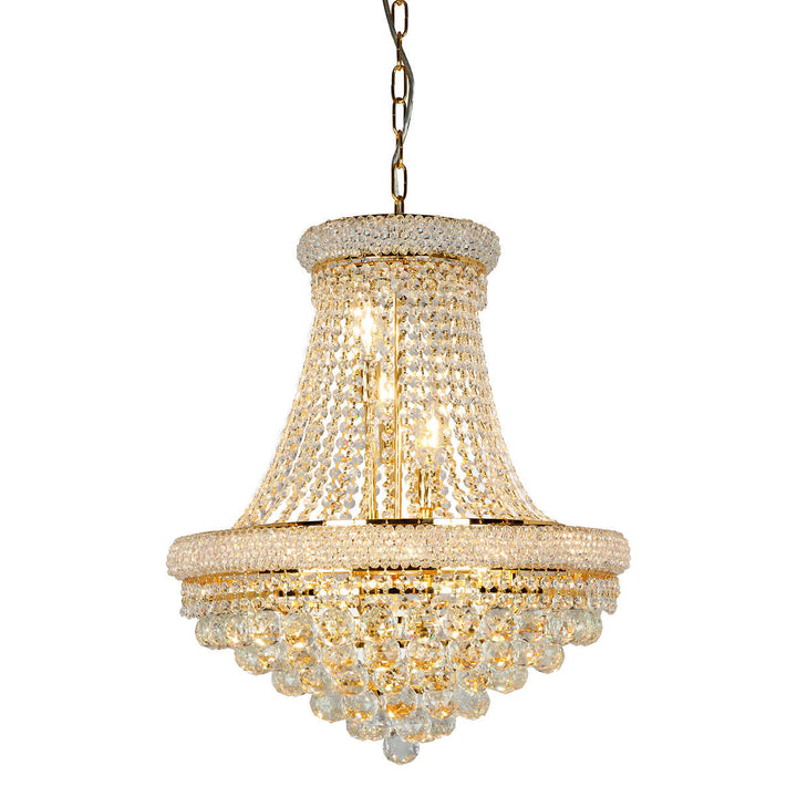 MC Collection - Suspension à 11 lumières à drapé de cristal