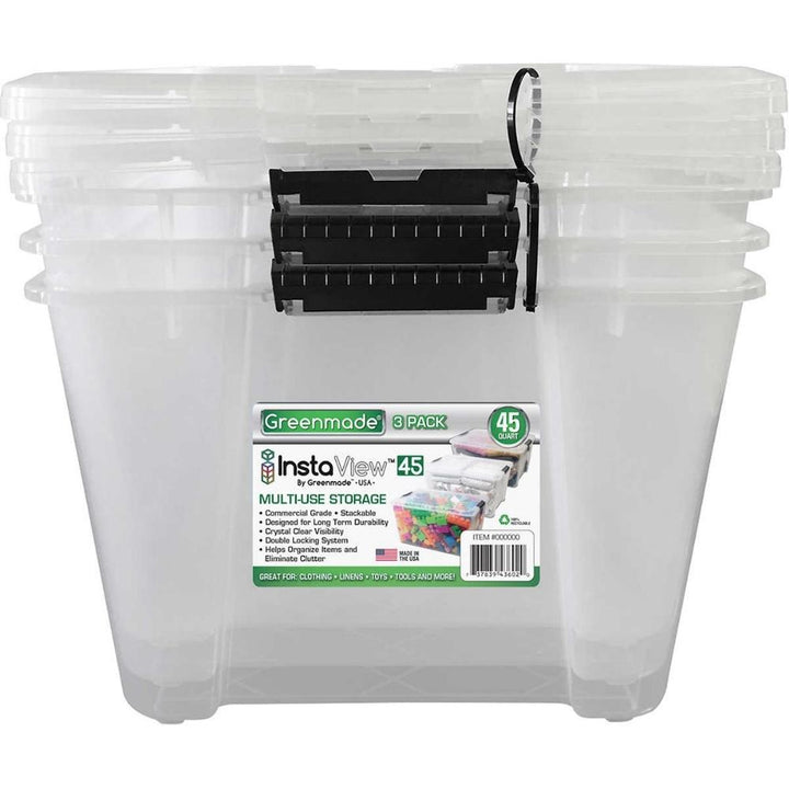 Greenmade 45 Quart Multi-Use Storage Bin, Clear