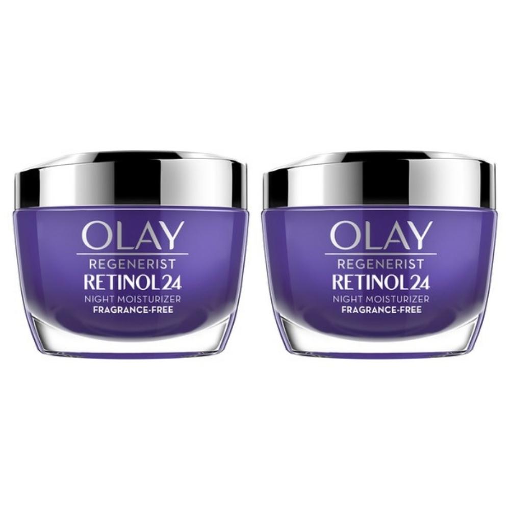 Olay - Crème de nuit hydratante Retinol 24, 2 x 50 ml