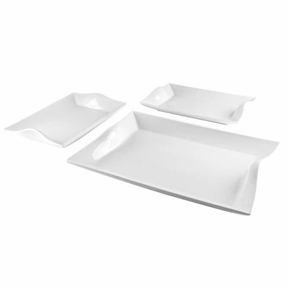Amelia - Ensemble de plats de service en porcelaine, 3 pièces