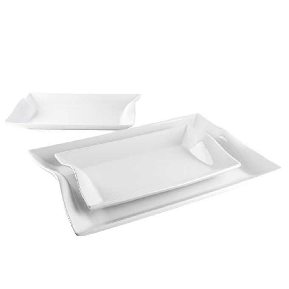 Amelia - Ensemble de plats de service en porcelaine, 3 pièces