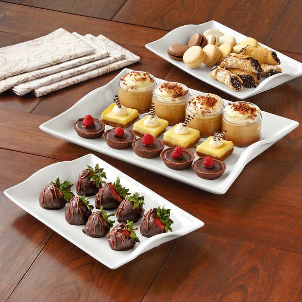 Amelia - Ensemble de plats de service en porcelaine, 3 pièces