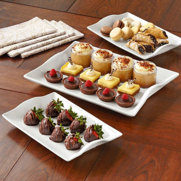 Amelia - Ensemble de plats de service en porcelaine, 3 pièces