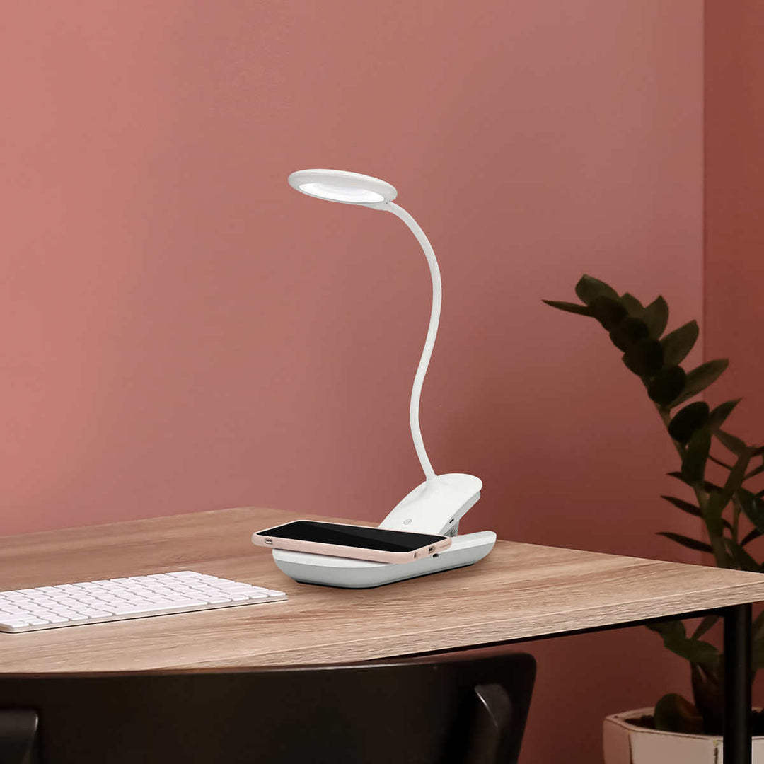 UltraBrite - FLEX- Lampe de bureau à DEL avec base de recharge sans fil
