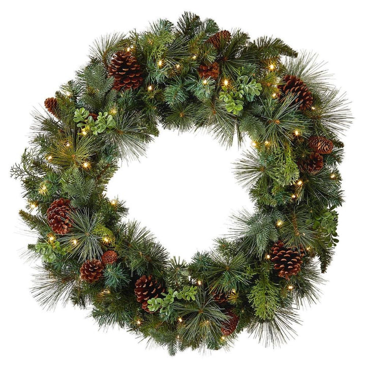 GE Wreath with Dual Color LED Lights
