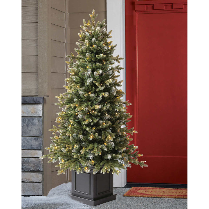 Aspen - Arbre de Noël artificiel en pot de 1,3 m pré-éclairé, micro DEL radiant