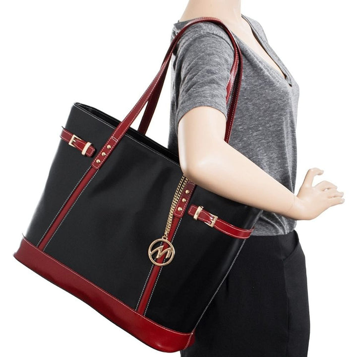 McKlein - Sac en cuir pour femme avec poche pour tablette noir, 97565 USA Serafina