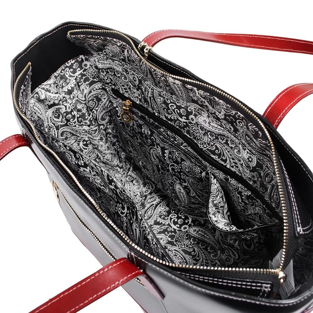 McKlein - Sac en cuir pour femme avec poche pour tablette noir, 97565 USA Serafina