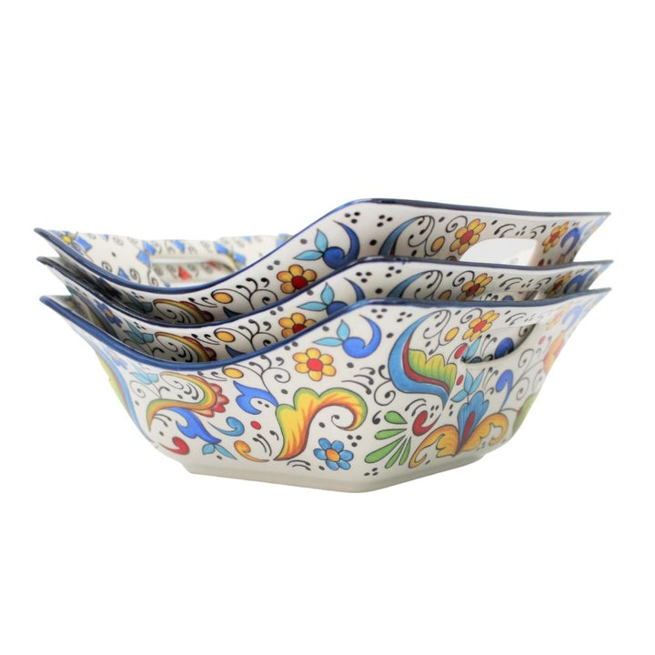 Bols carrés en porcelaine avec poignées