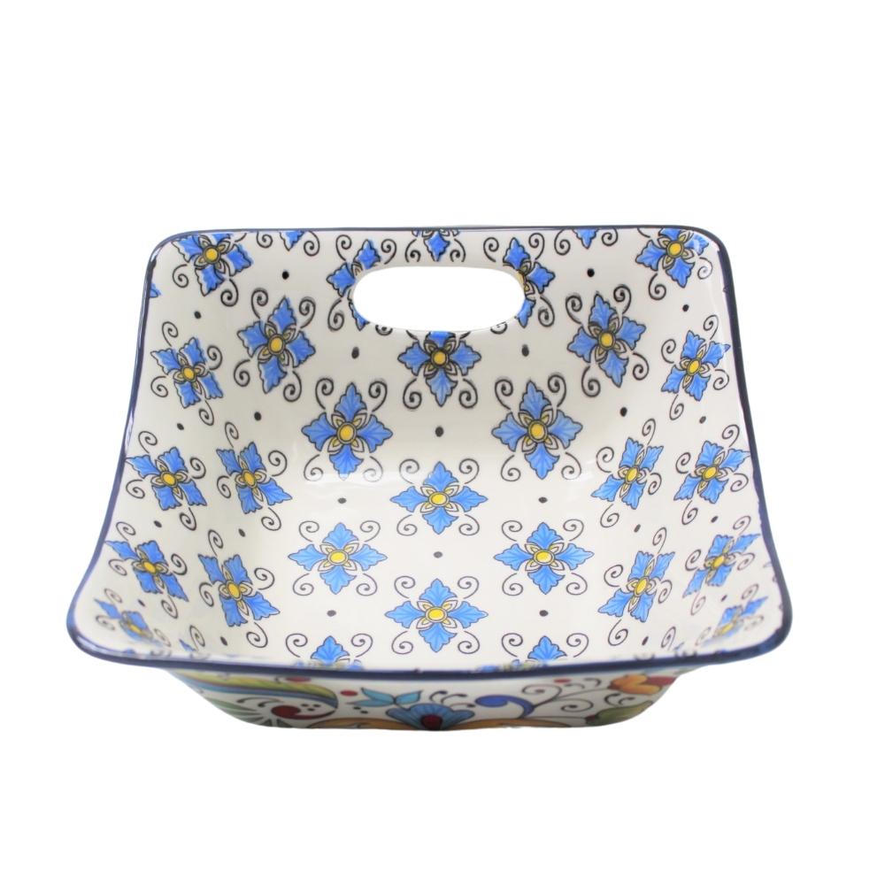 Bols carrés en porcelaine avec poignées