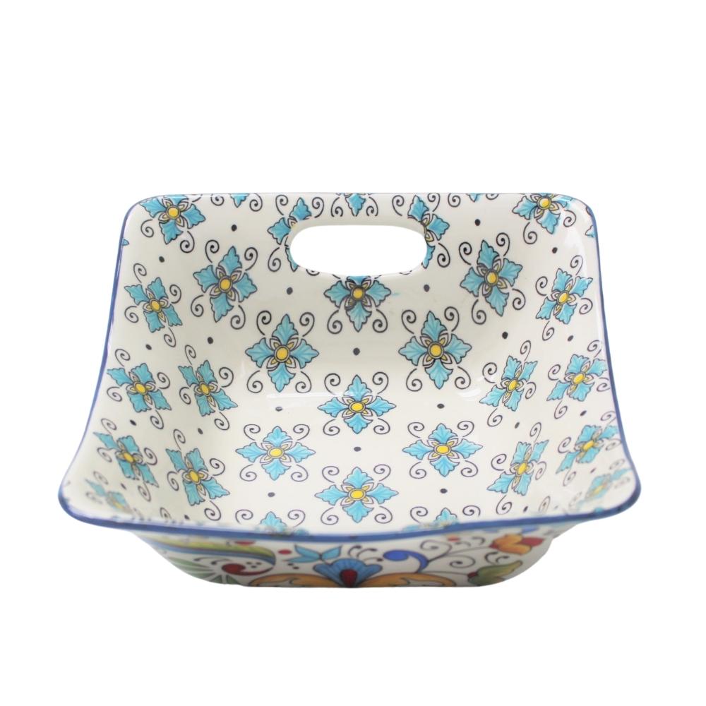 Bols carrés en porcelaine avec poignées