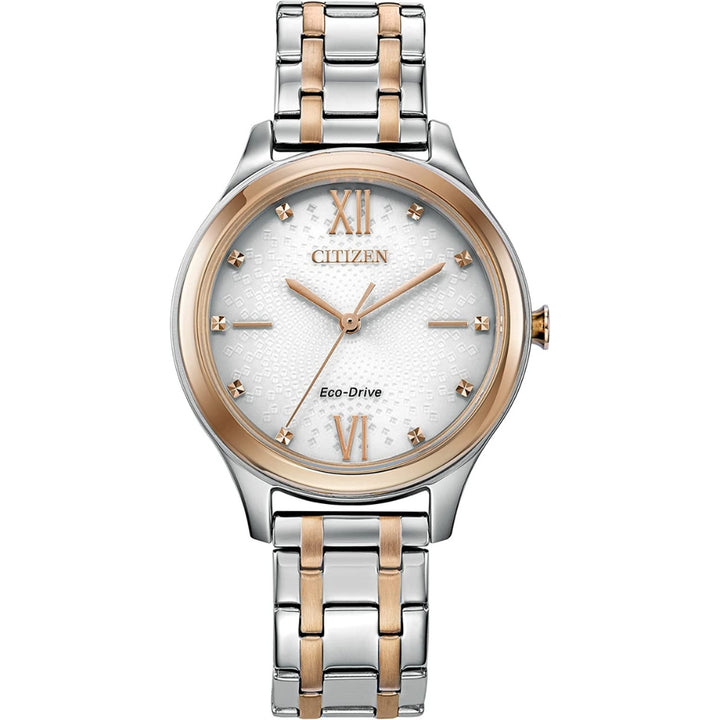Citizen Eco-Drive - Montre en acier inoxydable bicolore pour femme (EM0506-51A)