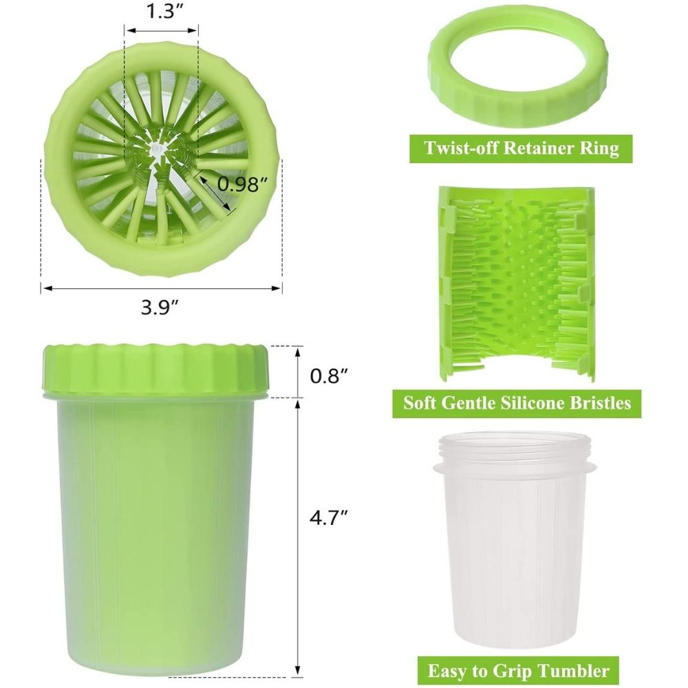 Laveur de pattes de chien, 2 en 1 portable