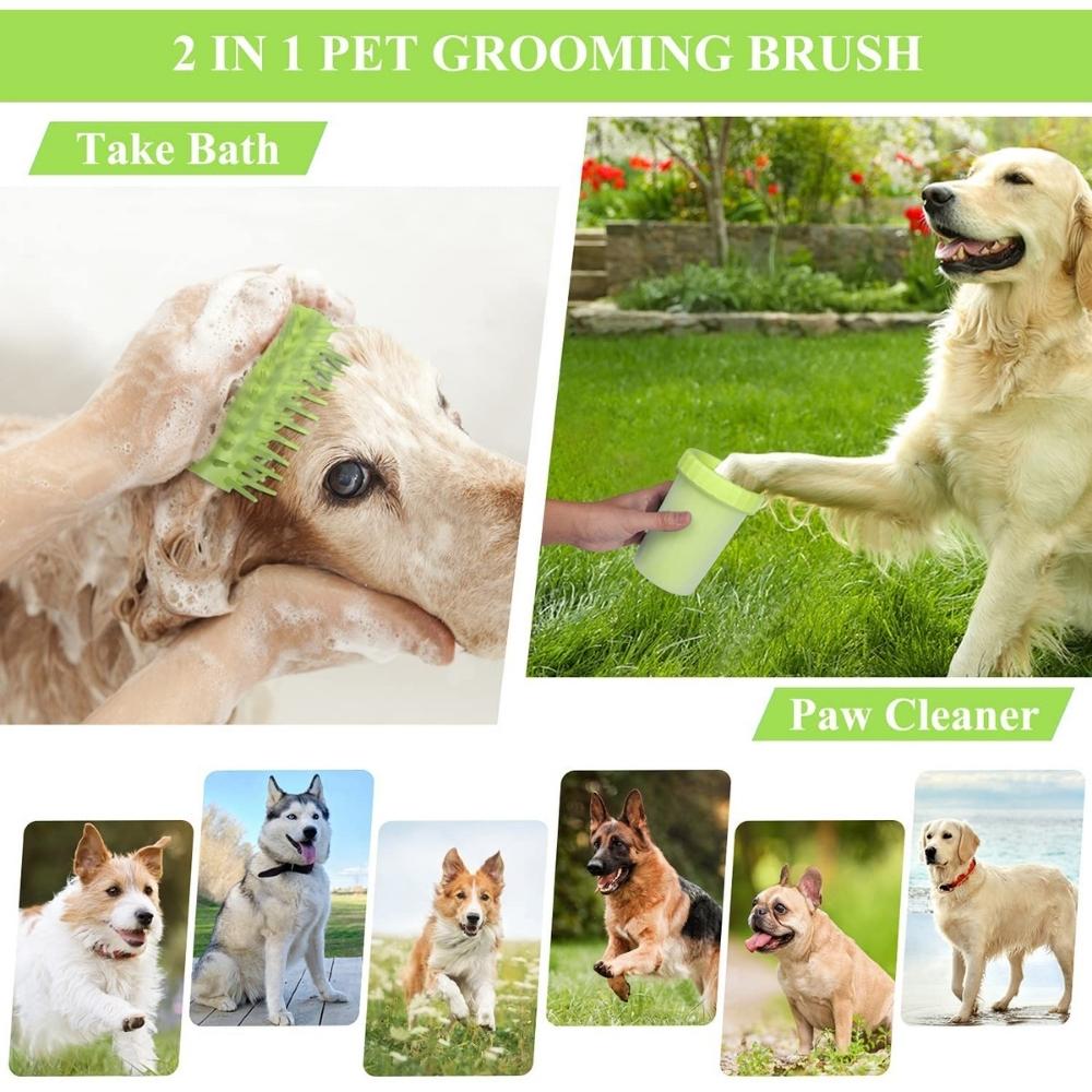 Laveur de pattes de chien, 2 en 1 portable