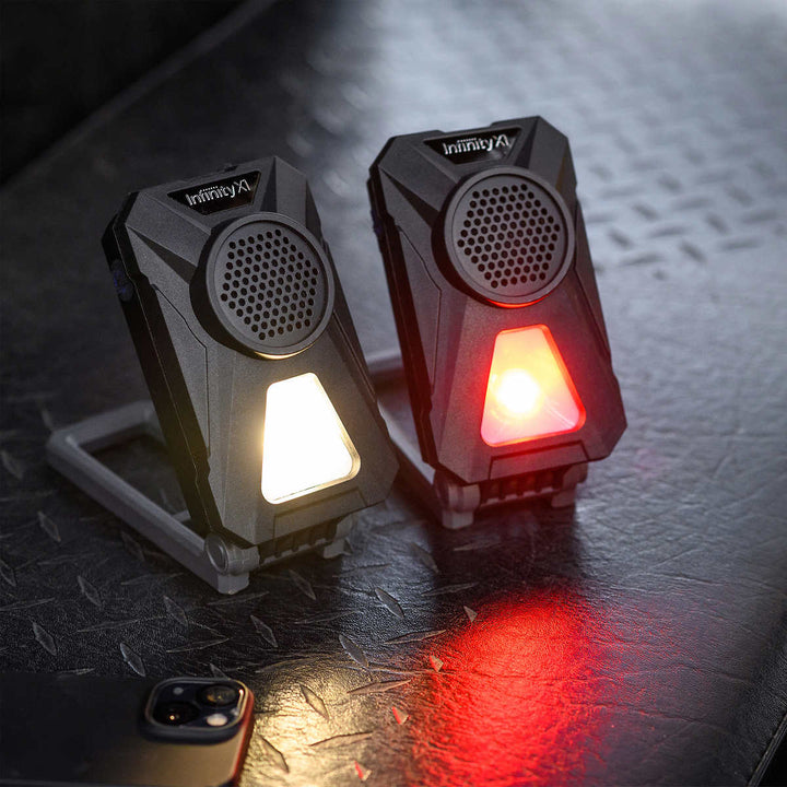 Infinity X1 - 2 lampes de travail avec hautparleurs Bluetooth