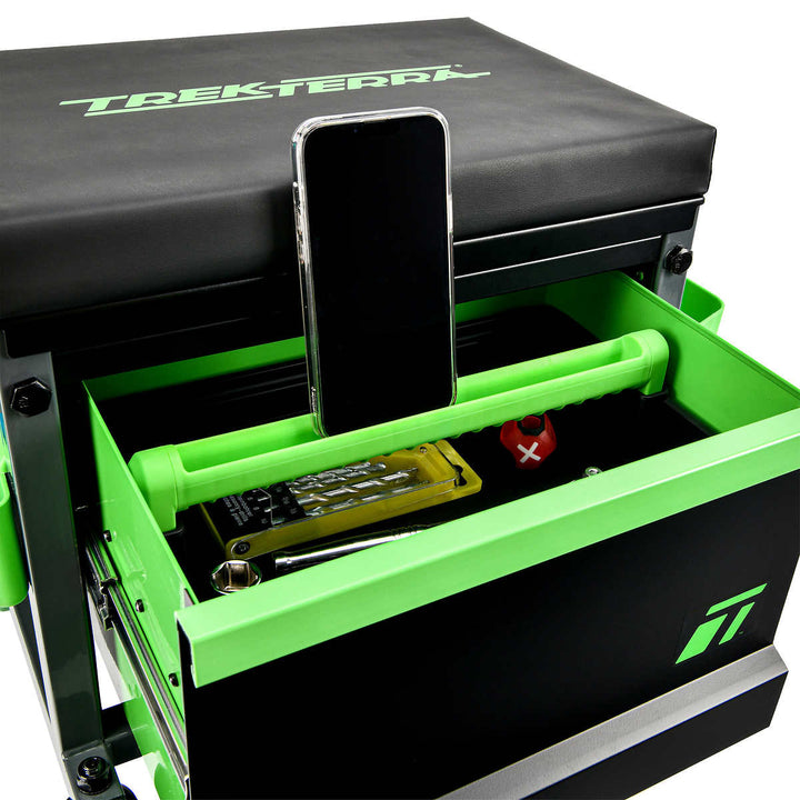 TrekTerra - Tabouret d'atelier avec rangement pour outils