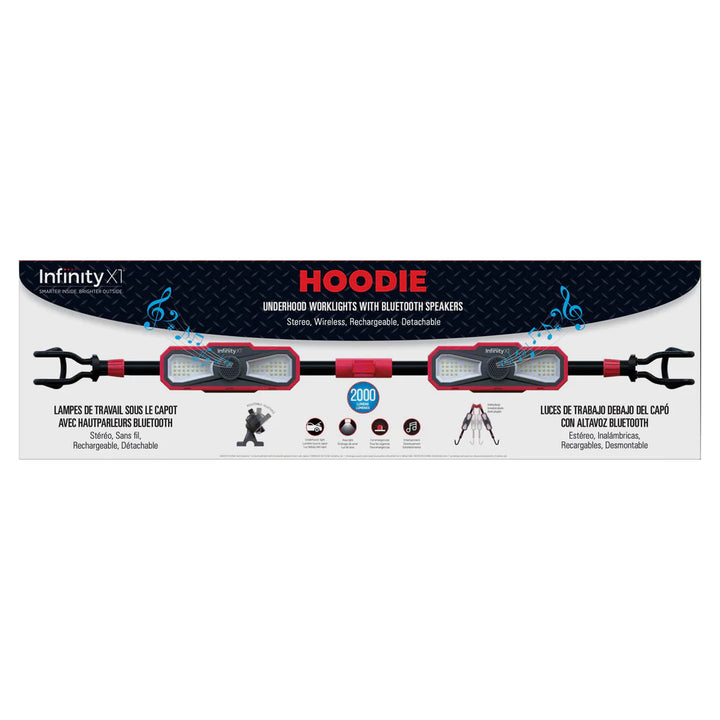 Hoodie - Lampe de travail sous le capot avec haut-parleurs Bluetooth