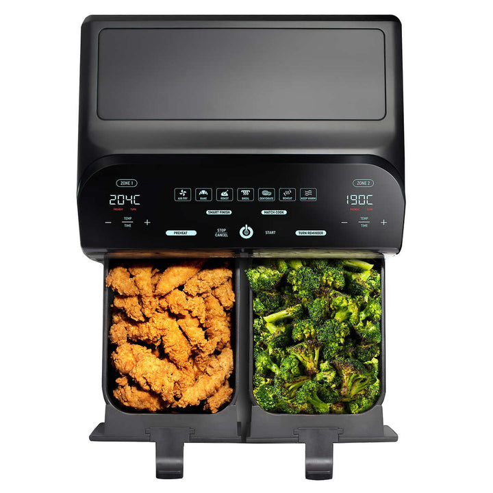 Gourmia - Friteuse numérique à air chaud de 9,4 L (10 pte) à deux paniers