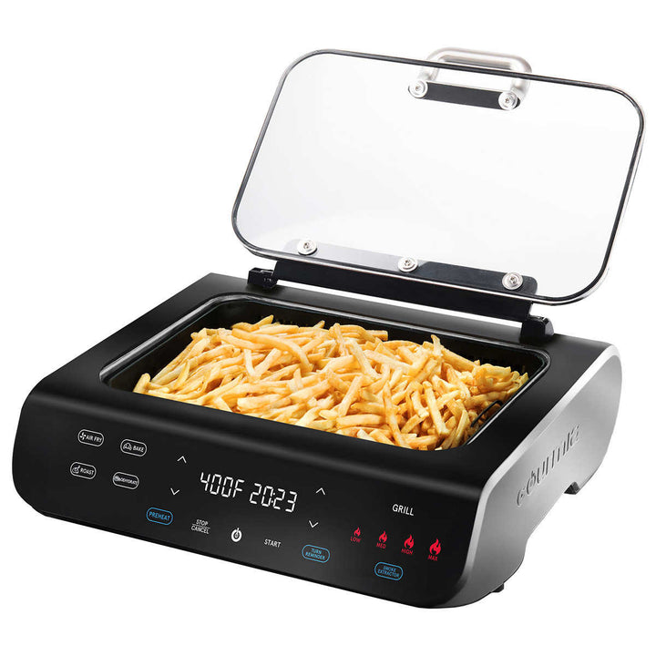 Gourmia - Gril sans fumée et friteuse à air chaud 5 en 1