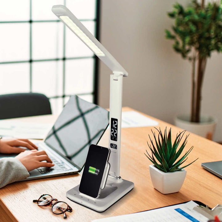 Ottlite - Lampe à DEL avec base de chargement sans fil extensible