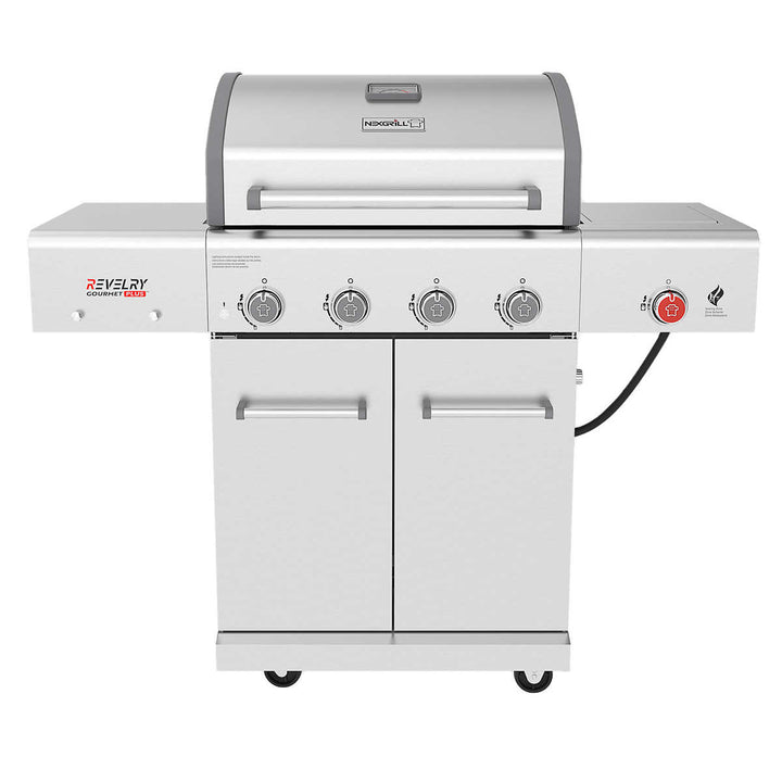 Nexgrill Revelry - Barbecue au gaz propane de 63 000 BTU à 4 brûleurs avec housse