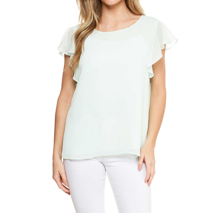 Cristina B - Women's Flutter Sleeve Top