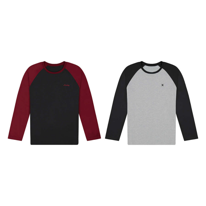 Hurley - Men's Long Sleeve Shirt, 2-Pack