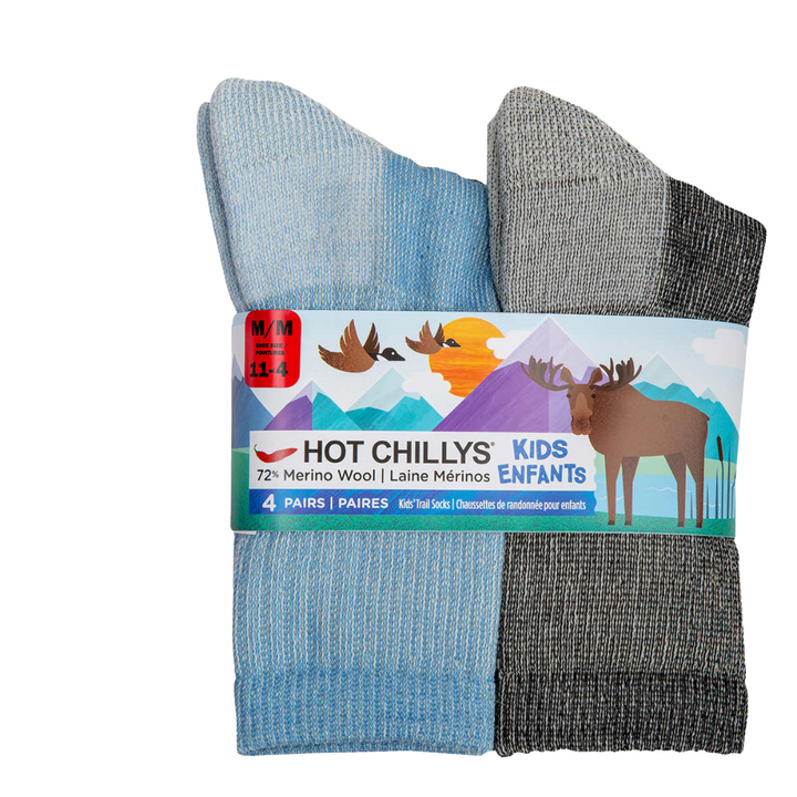 Hot Chillys - Chaussettes de randonnée, paquet de 4 paires