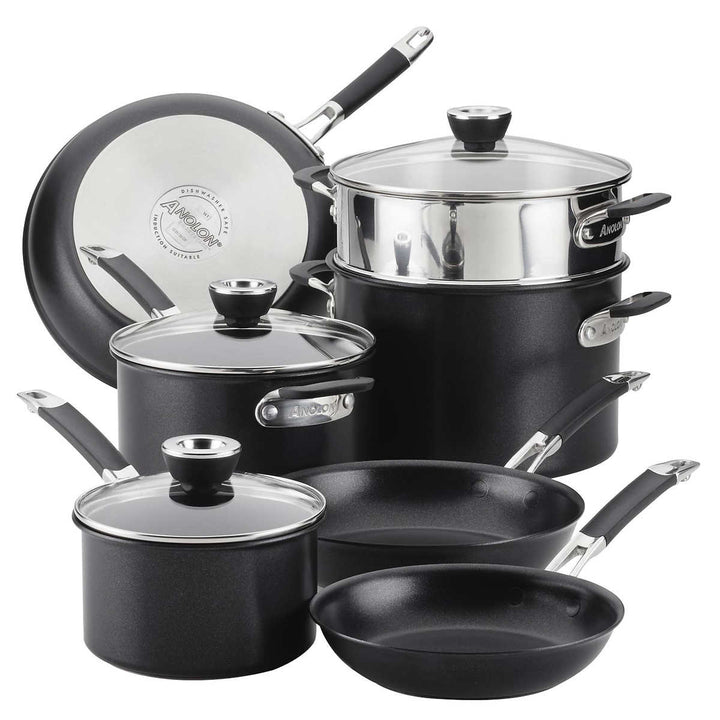 Anolon - Batterie de cuisine à anodisation dure, 10 pièces