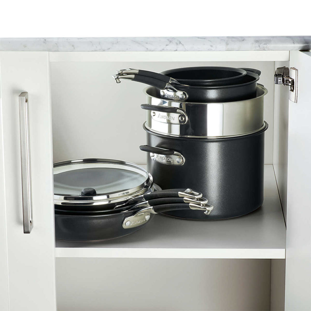 Anolon - Batterie de cuisine à anodisation dure, 10 pièces