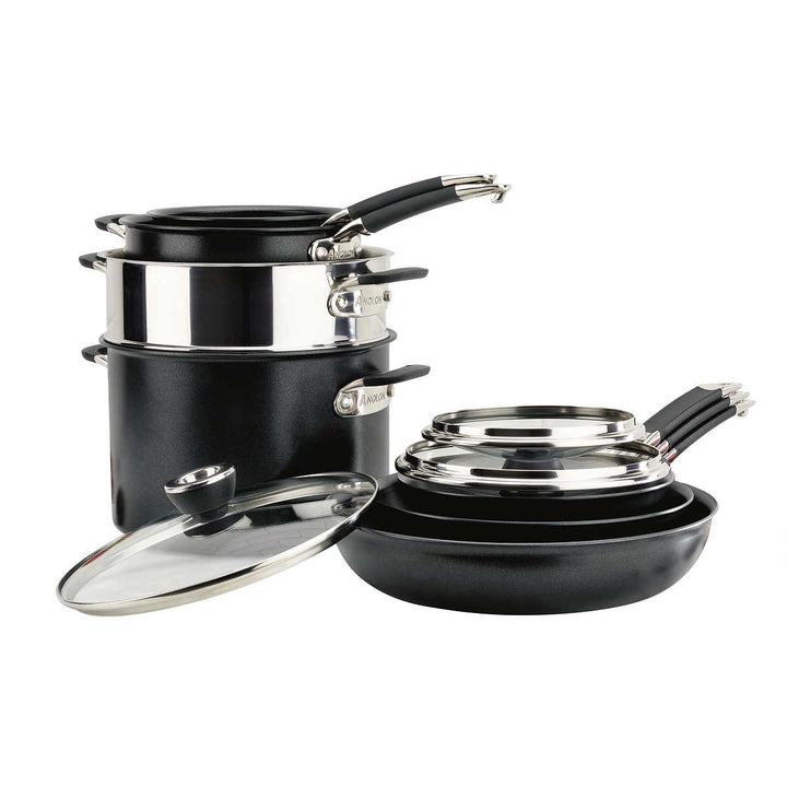 Anolon - Batterie de cuisine à anodisation dure, 10 pièces
