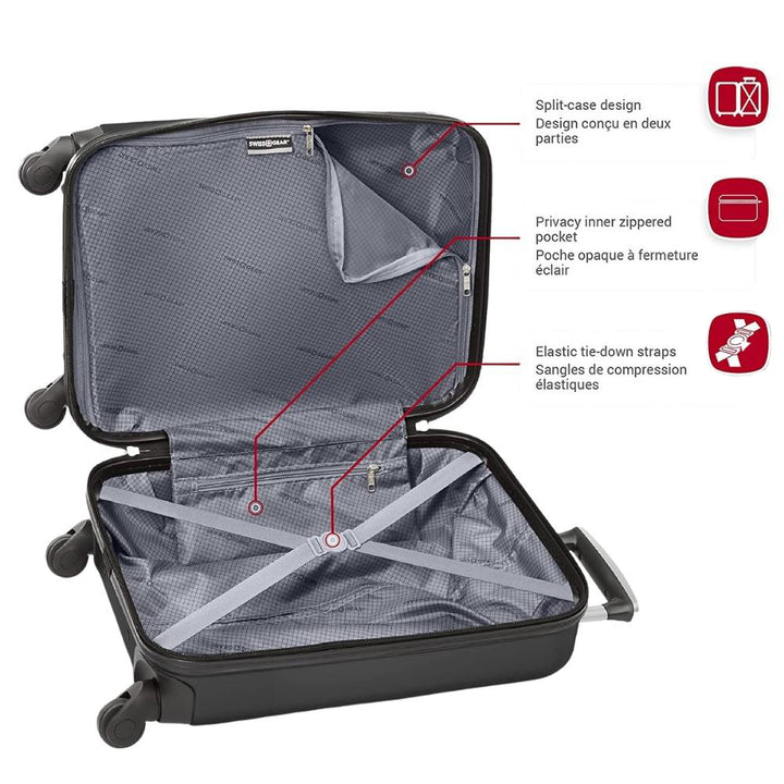 Swiss Gear - Valise de cabine rigide de la collection Sion Titane
