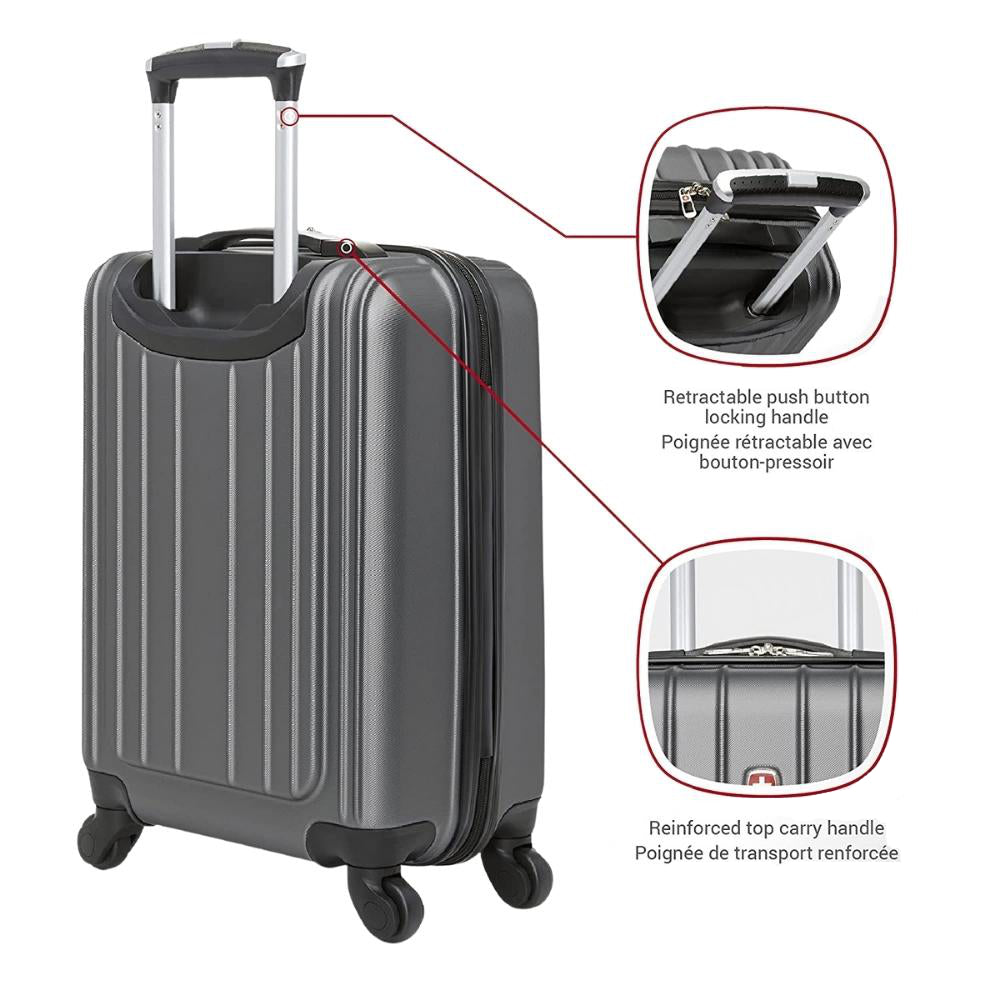 Swiss Gear - Valise de cabine rigide de la collection Sion Titane