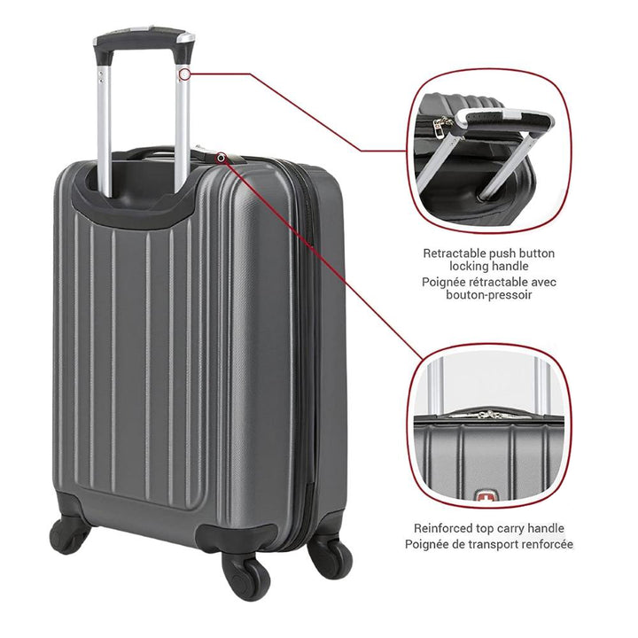 Swiss Gear - Valise de cabine rigide de la collection Sion Titane