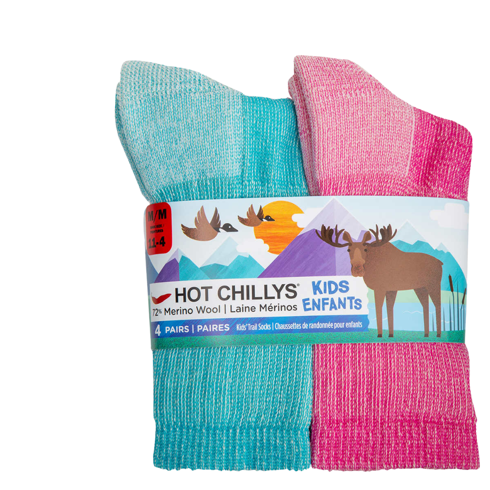 Hot Chillys - Chaussettes de randonnée, paquet de 4 paires