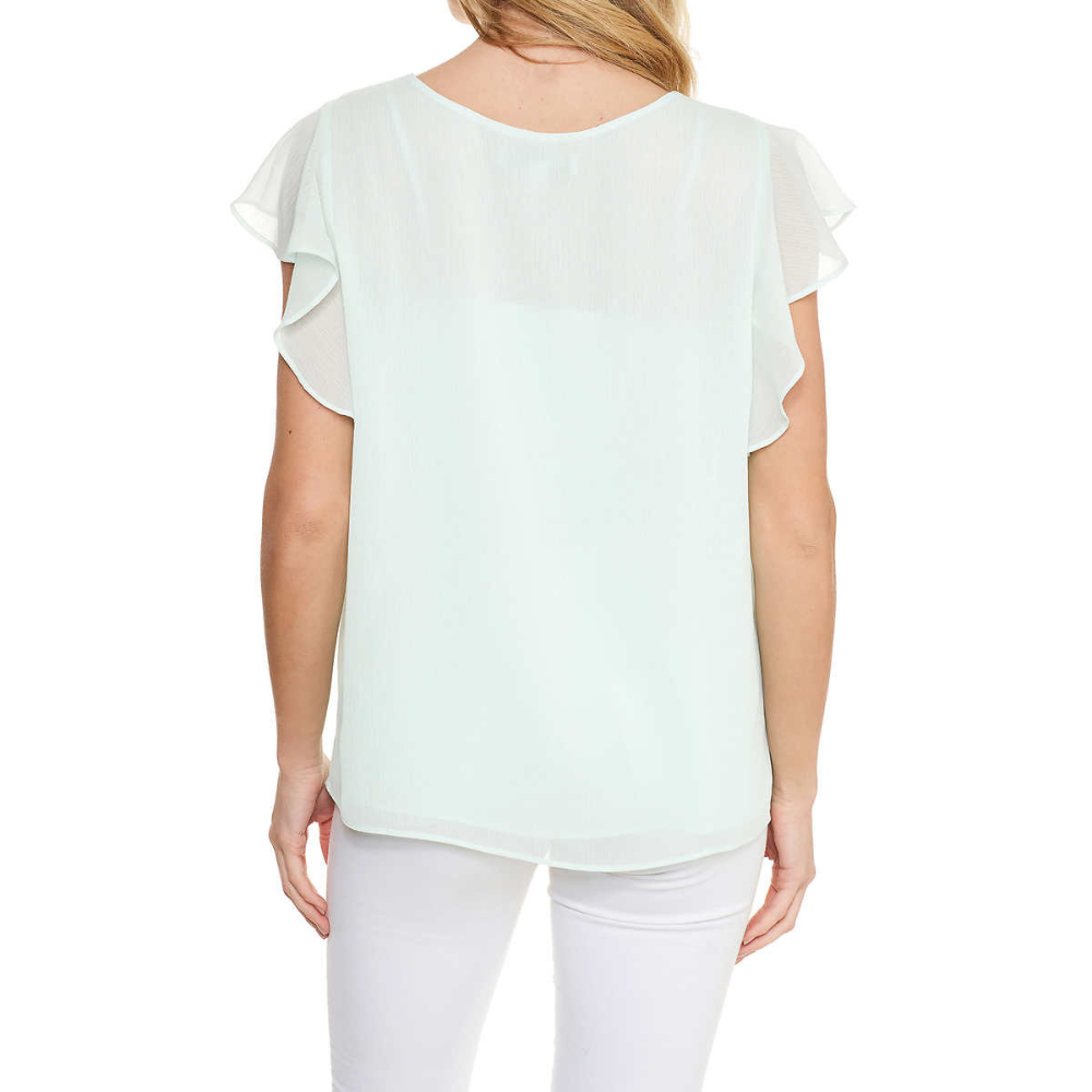 Cristina B - Women's Flutter Sleeve Top