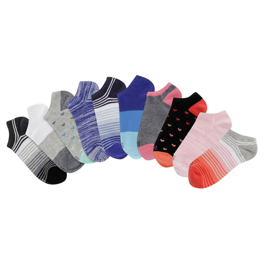 K.Bell Women's No Show Socks, 10 Pack