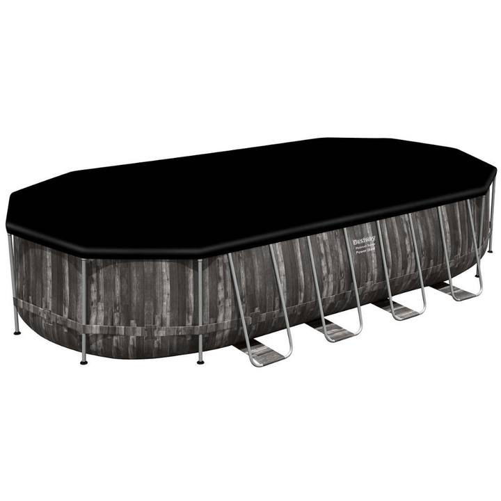 Bestway - Piscine hors terre Power Steel ovale avec chauffe-eau solaire