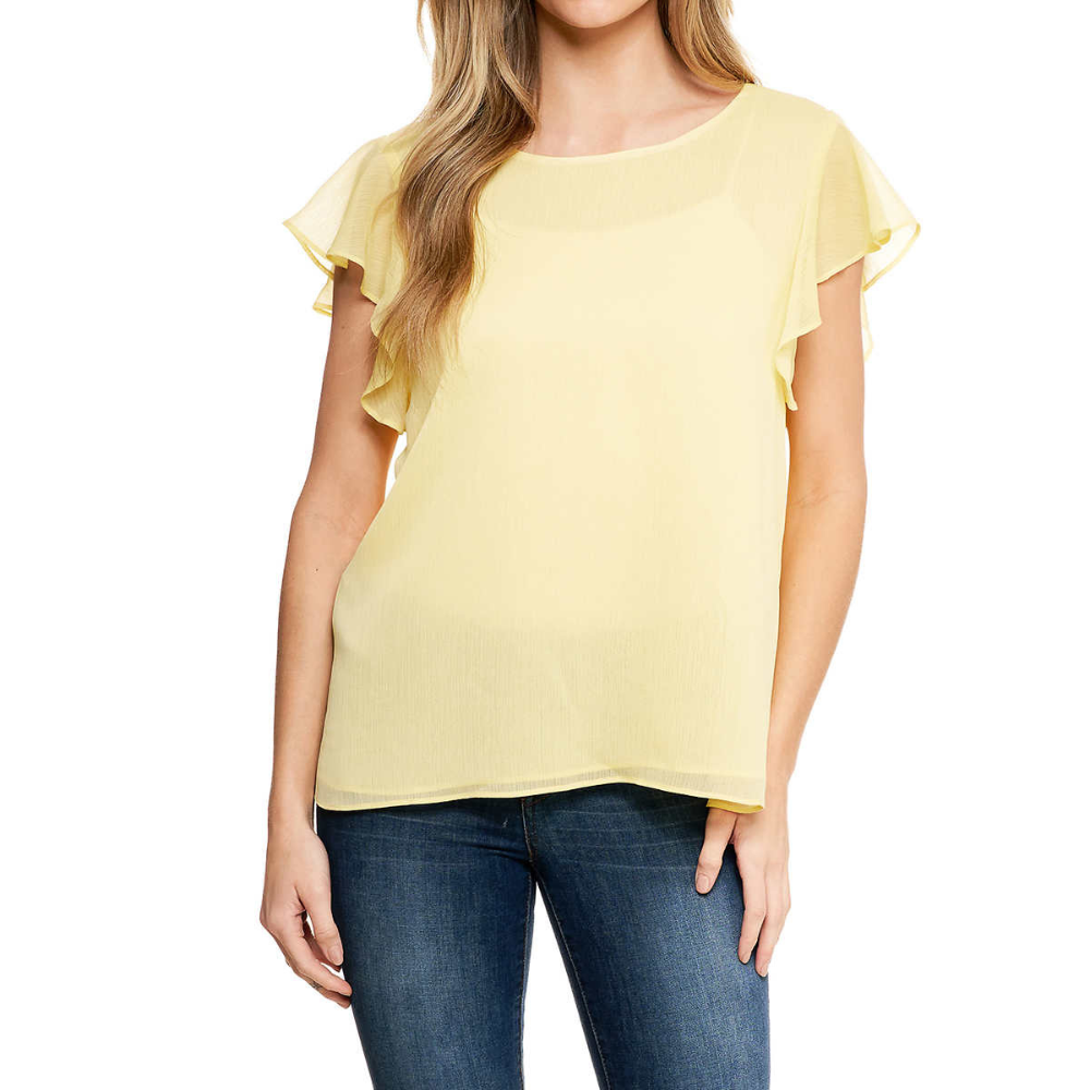 Cristina B - Women's Flutter Sleeve Top